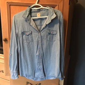 Denim Chambray Button Up Shirt